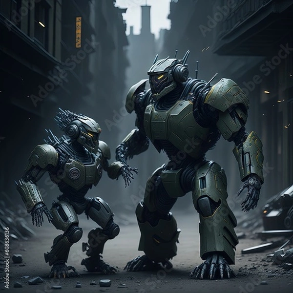 Obraz Robot soldier Generated AI Image