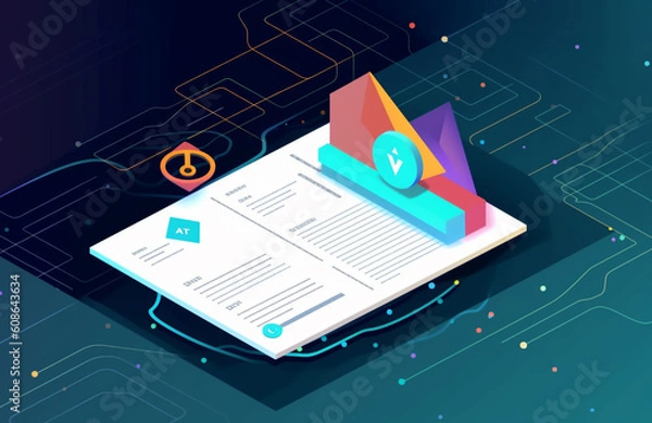 Fototapeta Uniting Communities: A Panoramic Illustration of Decentralization and Its Power to Connect People Globally Through the Democratizing Influence of Blockchain and Cryptocurrency Technologies