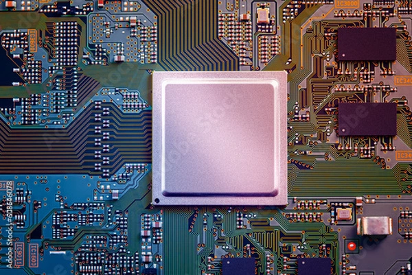 Obraz Electronic circuit board close up.	