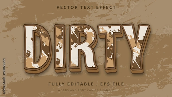 Fototapeta 3d Grunge Dirty Editable Text Effect Design Template