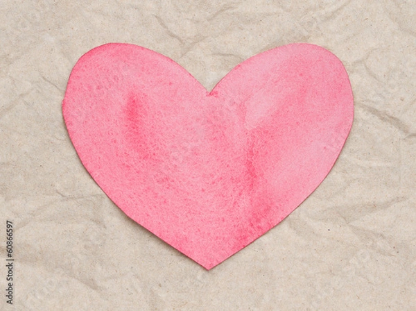 Fototapeta Pink paper heart