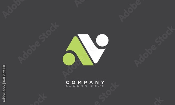 Fototapeta AV Alphabet letters Initials Monogram logo VA, A and V