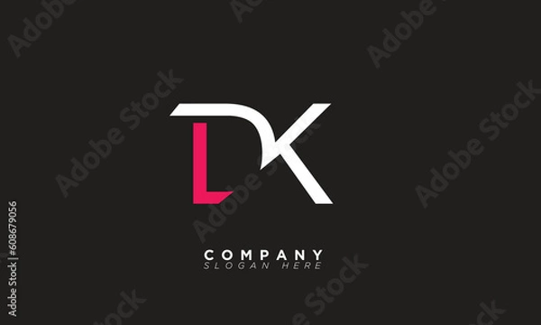 Fototapeta DK Alphabet letters Initials Monogram logo KD, D and K