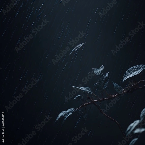 Obraz Rain in the forest Generated AI Image