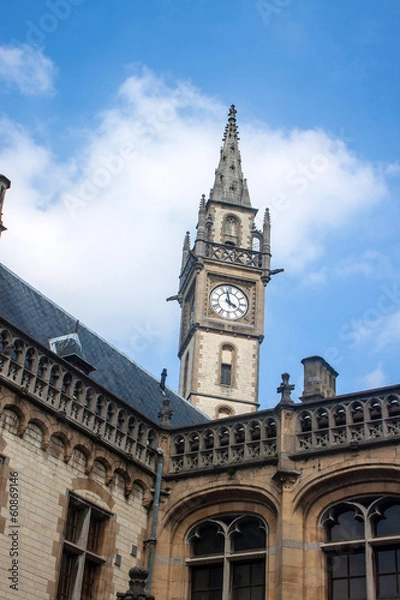 Fototapeta Clock tower in Ghent, Belgium