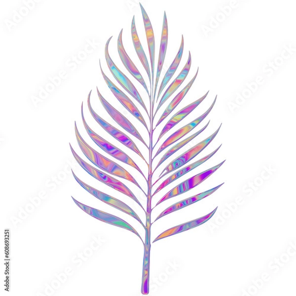 Obraz Holographic Chrome Palm Leaves Tropical