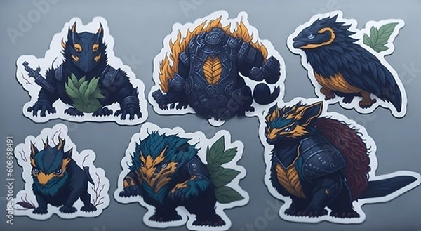Obraz Mini kaiju stickers