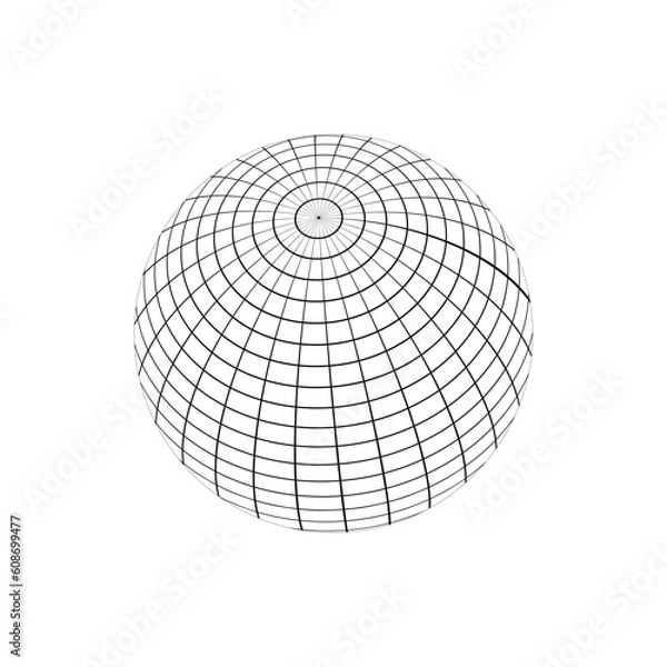 Fototapeta earth globe icon with black grid