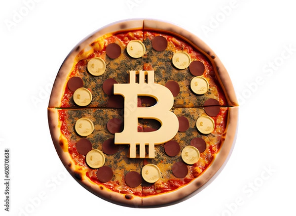 Fototapeta BITCOIN PIZZA DAY 01. generated by AI