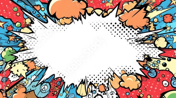 Fototapeta Comic style frame vignette