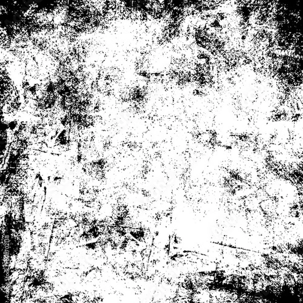 Fototapeta Distressed black and white grunge seamless texture. Overlay scratched design background. Grunge texture background with space
