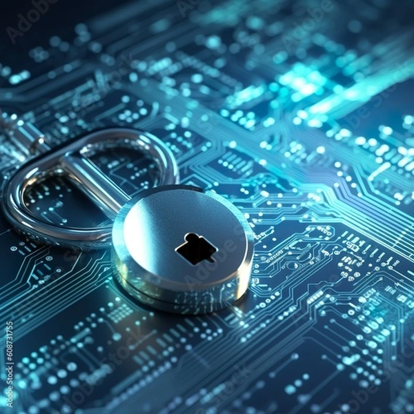 Obraz Digital Lock Symbolizing Data Securit