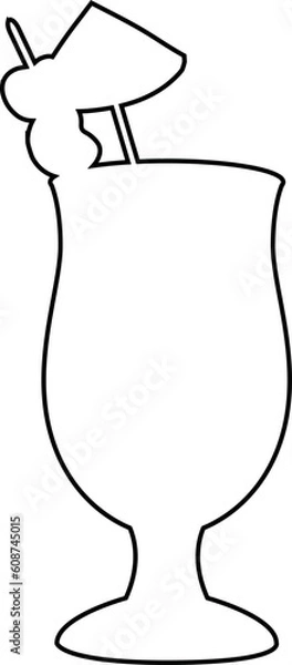 Fototapeta Cocktail glass with straw pattern.
