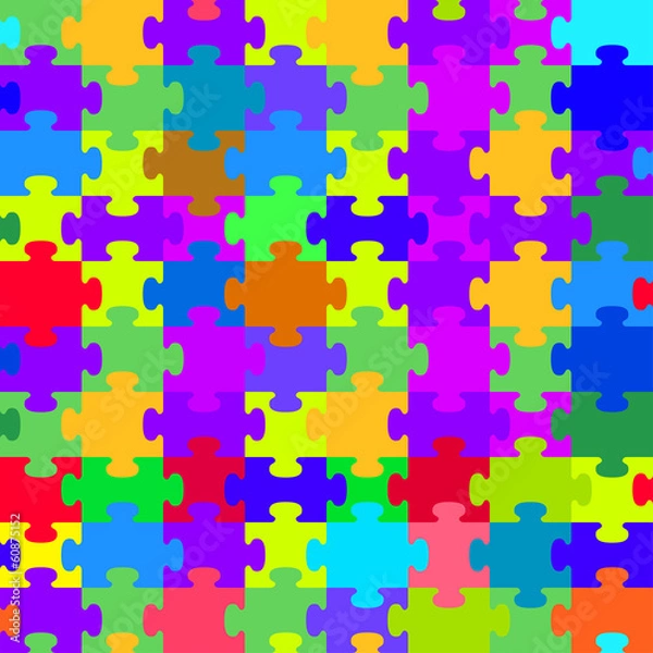 Obraz Seamless colored puzzle texture
