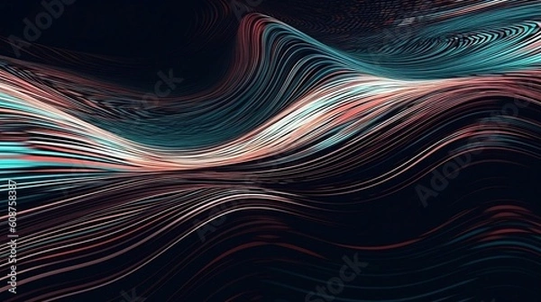 Obraz abstract fractal background with lines, generative AI