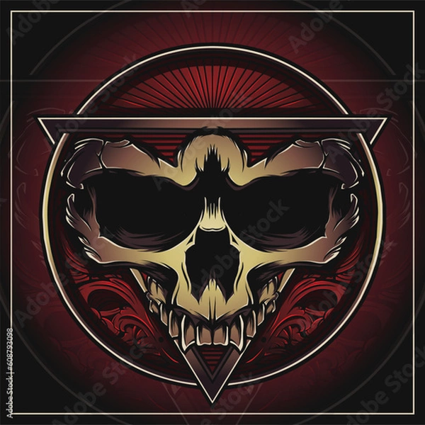 Fototapeta Skull Emblem Mascot Logo