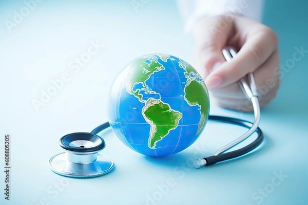 Obraz Global health concept. Generative AI.