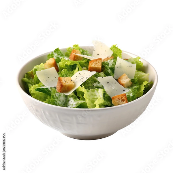 Fototapeta Caesar salad isolated on transparent background
