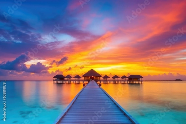 Fototapeta sunset over the sea