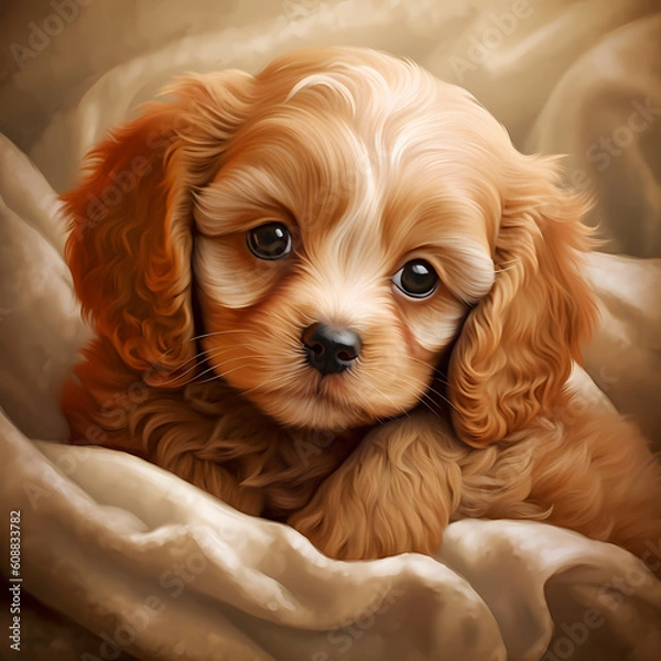 Obraz Digital Paws: AI-Created Cockapoo Magic