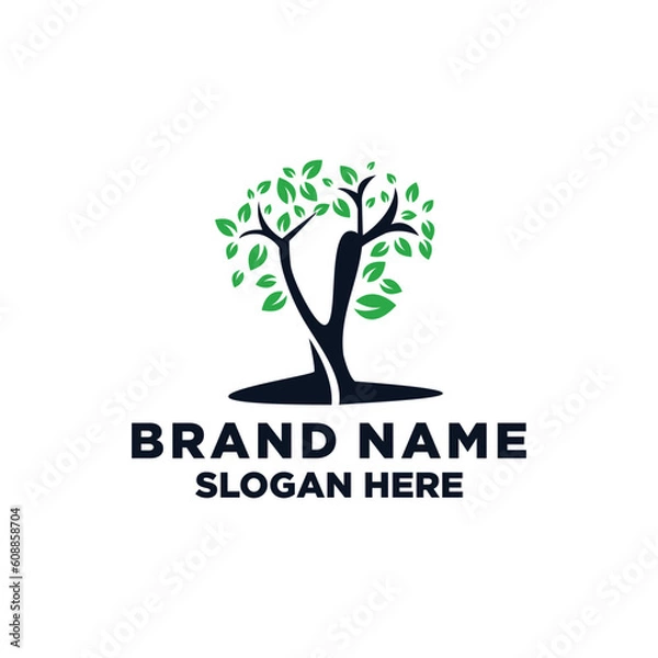 Obraz Nature leaf tree growth logo icon design template. garden, park, beauty, spa flat vector