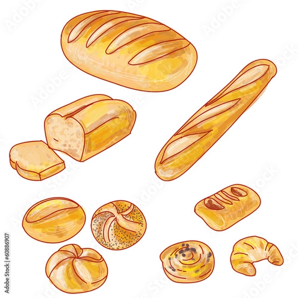 Obraz backwaren brote set