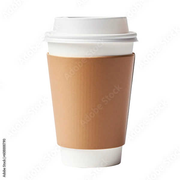 Fototapeta coffee cup isolated on white background. Realistic 3d high quality isolated render