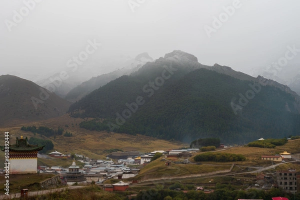 Fototapeta Scenery of Langmusi Temple in Gannan, Gansu, China