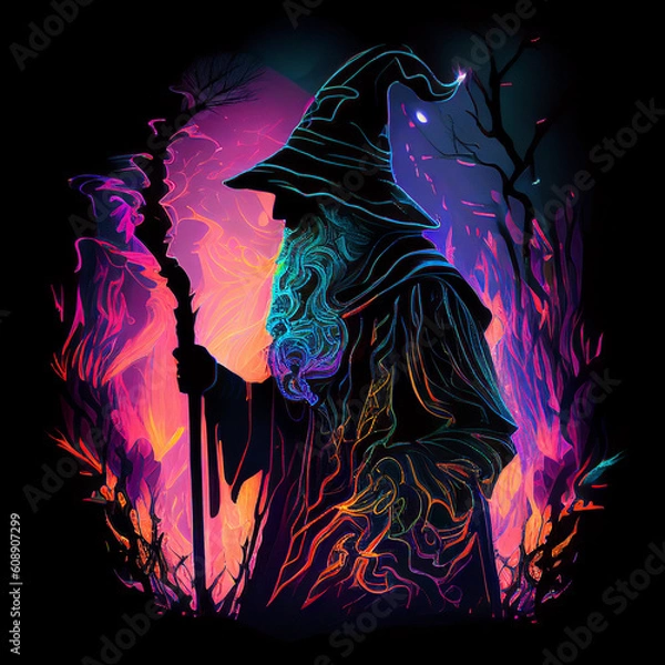 Fototapeta powerful wizard generative ai