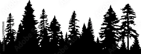 Obraz Treeline Forest Silhouette Illustration