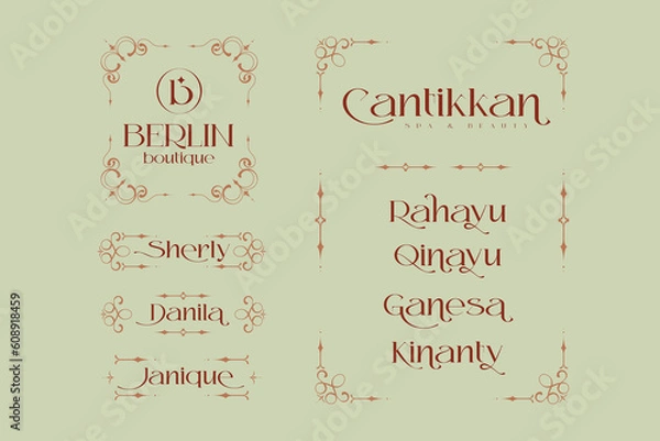 Obraz Engraved ornate vector name frame