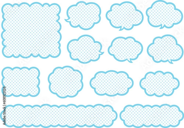 Obraz ドット柄の雲吹き出しセット