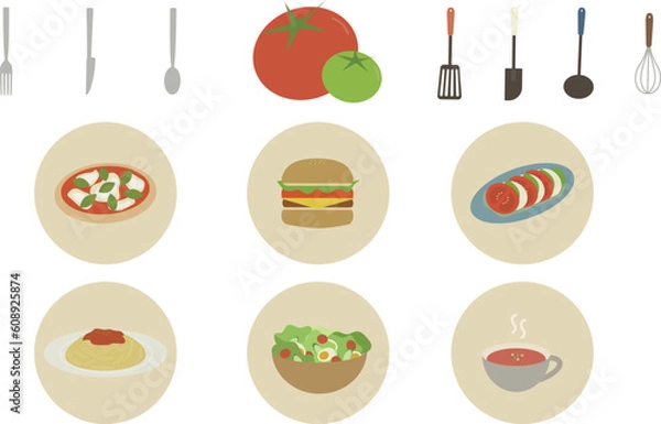 Fototapeta トマトイラストセット