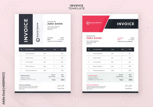 Obraz Modern creative invoice template design
