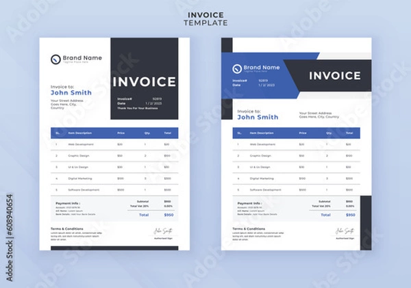 Obraz Modern creative invoice template design
