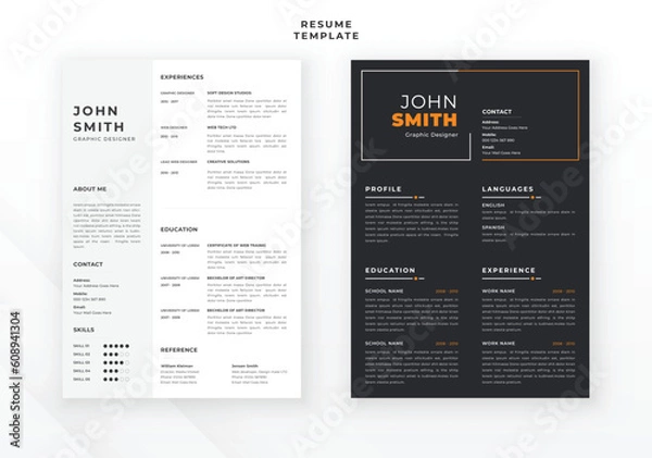 Obraz Modern elegant creative resume design template