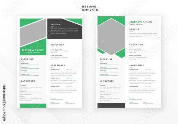 Obraz Modern elegant creative resume design template