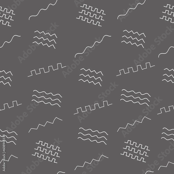 Fototapeta Seamless pattern with hand drawing outline shape elements