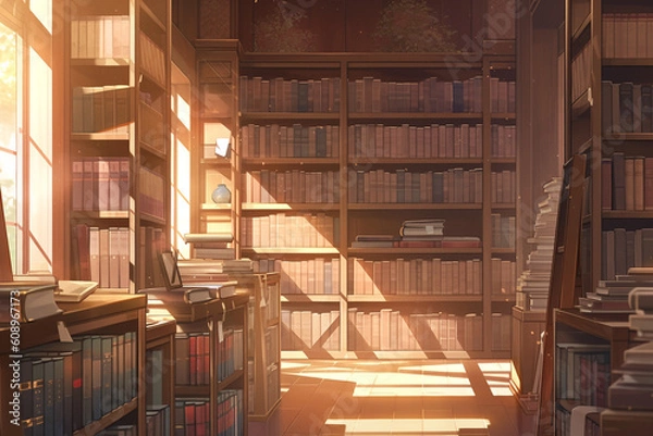 Fototapeta 繊細で芸術的な学校や学園系背景のイラスト(AI generated image)