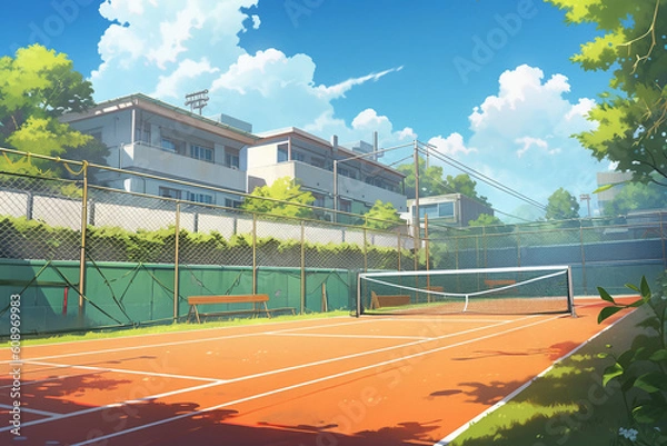 Fototapeta 繊細で芸術的な学校や学園系背景のイラスト(AI generated image)