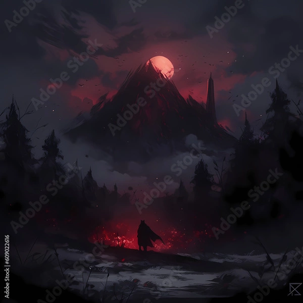 Obraz Scary Anime Landscape