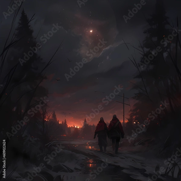 Obraz Scary Anime Landscape