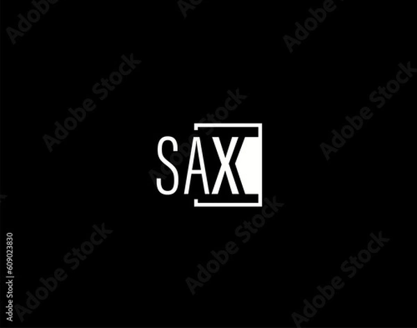 Fototapeta SAX Logo and Graphics Design, Modern and Sleek Vector Art and Icons isolated on black background