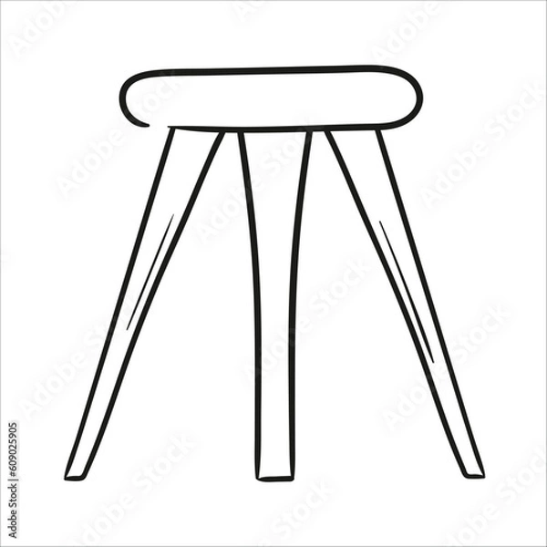 Fototapeta stool. Hand drawn vector illustration