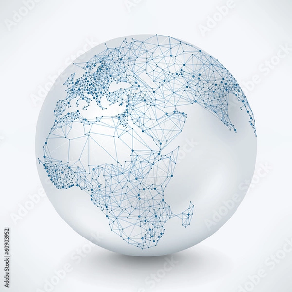 Obraz Abstract Telecommunication Earth Map