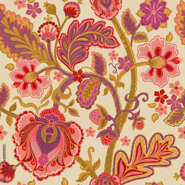 Fototapeta Ethnic pattern in Indian style. 