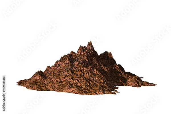 Obraz shape rock red bump texture isolated white background 3d rendering