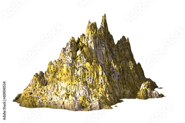 Obraz shape rock yellow and white texture isolated white background 3d rendering