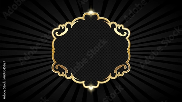 Obraz Empty abstract banner with golden element