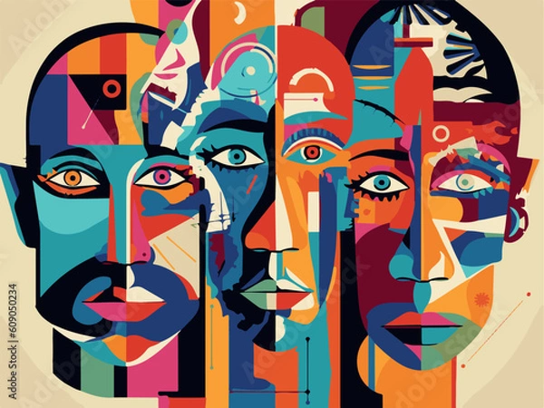 Fototapeta Abstract concept of different personalities